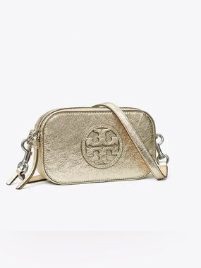 Tory Burch Mini Miller Metallic Gold Crossbody
